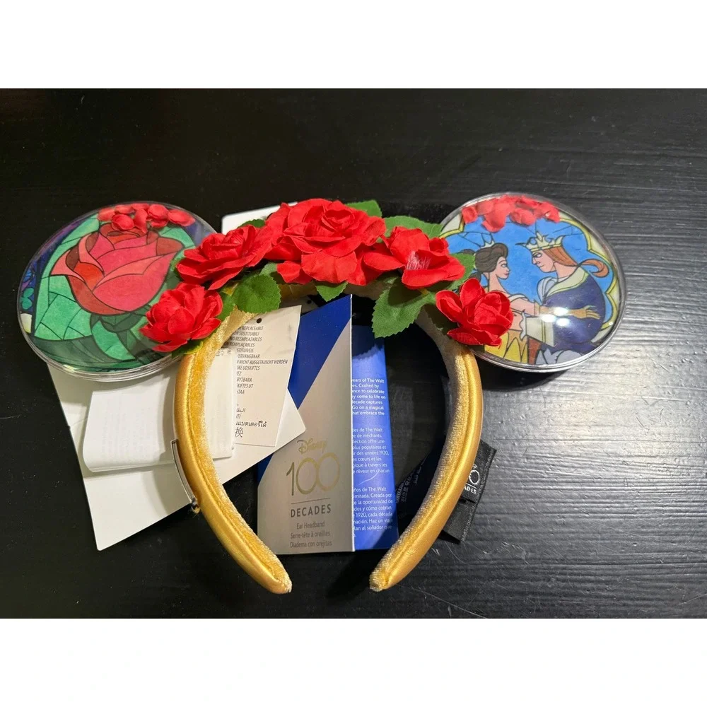 Disney 100 Decades Beauty and the Beast Light-Up Ear Headband 1990s NWT